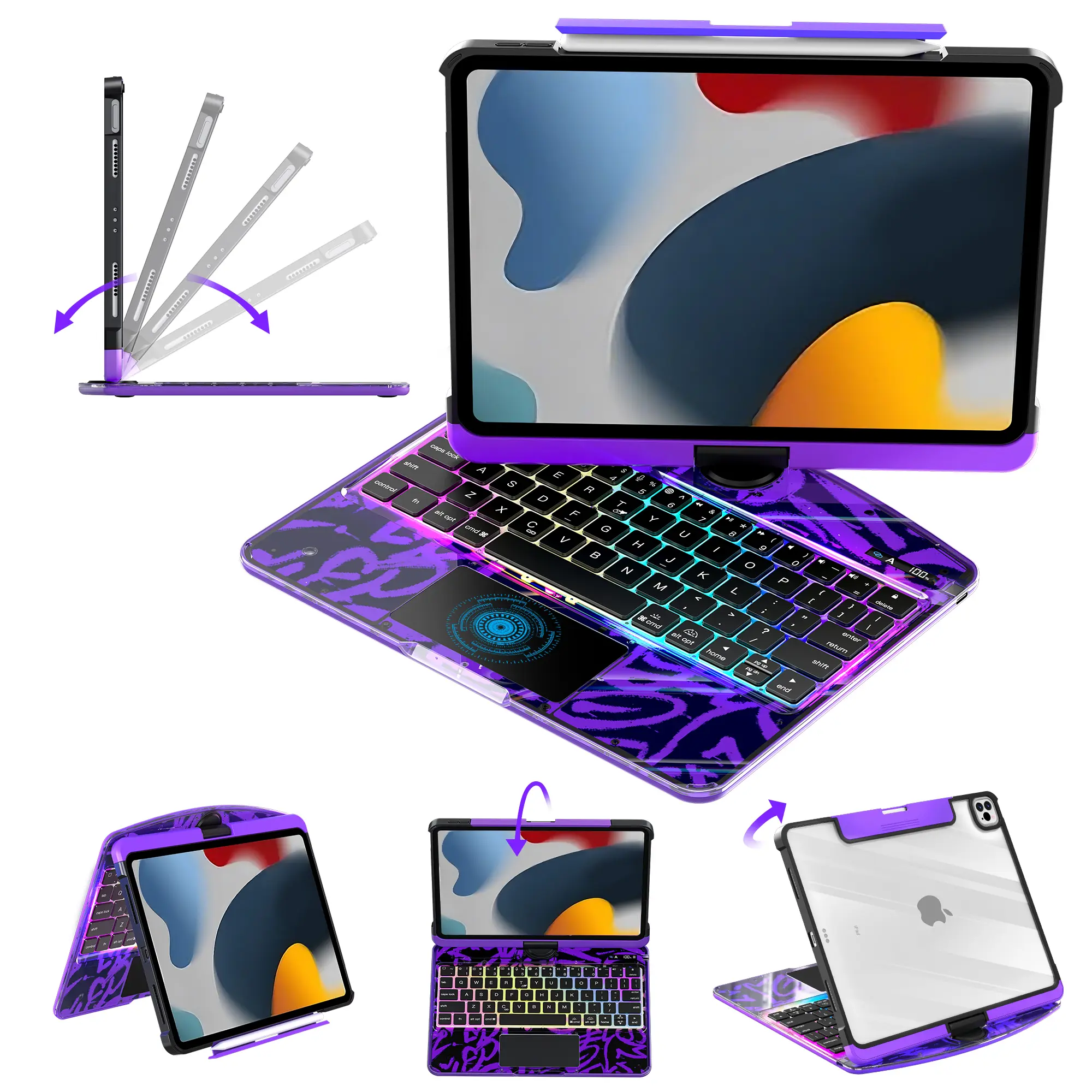 Y2K Phantom Blue 360° Rotatable iPad Touch MagicCase Compatible
