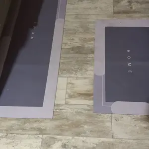 Kitchen Rug 2-Piece Set: Absorbent, Anti-Slip, Stain-Resistant Long Runner Mat, Floor Anti-Slip Mat, Home Decor. Suitable For Anti-Slip Areas Such As The Living Room, Bedroom, Bathroom Entrance, Sink, And Laundry Room.