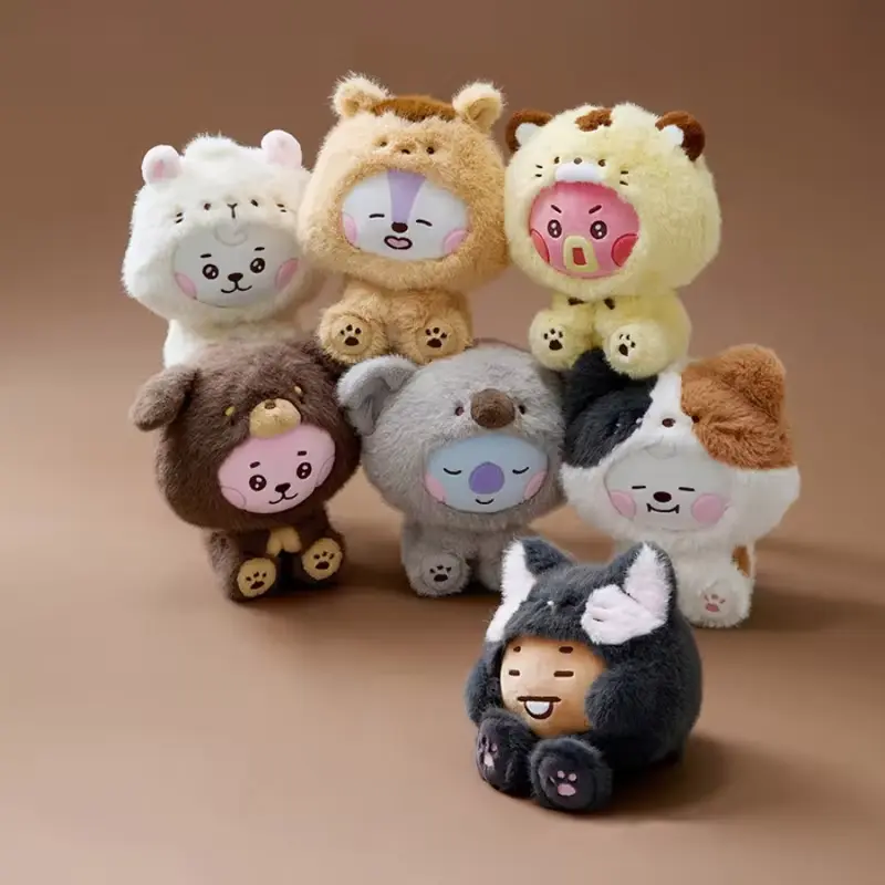 New BT21 BABY Zoo Cartoon Plush Doll Sitting Doll Cross dressing Doll Fan Gift Birthday Gift Couple Gift