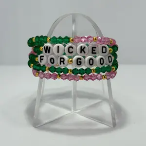 Wicked For Good Beaded Bracelets Pink and Green
