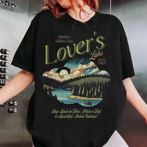 Hawkins Lover's Lake Vintage T Shirt, Stranger Things Hoodie, Nerdy Gift For Her, Season 5 Tshirt, Hawkins Indiana, Unisex Sweater Pullover Tee