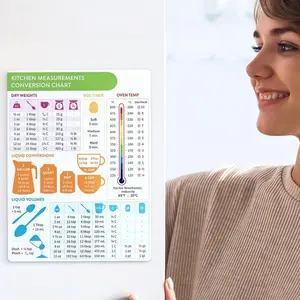 LMMAKE  Kitchen Conversion Chart Magnet - 8"x6" Measurement Chart for Baking & Cooking - Durable Magnetic Baking Accessory for Home Bakers & Culinary Students - Ideal Gift for Women
