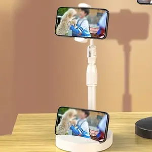 Adjustable Height Phone & Tablet Stand, Universal Desktop Holder for Live Streaming, Video Calls & Study (Black/White)