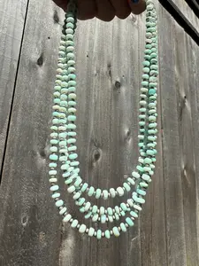 Light Blue Opal and Desert Pearl Sterling Silver 18-20 Inch Necklace