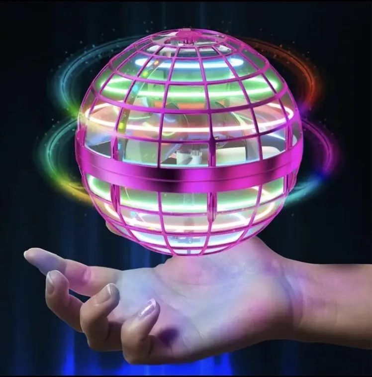 2025 Magic Electric Flying Globe - Smart Sensor Neon Light Round Ball, Suitable for Children, Diameter 8cm mm, USB-C Charging, Automatic Return, Safe and Fun Playmate, Suitable for Indoor and Outdoor Use, Suitable for Children Aged 3 and Above