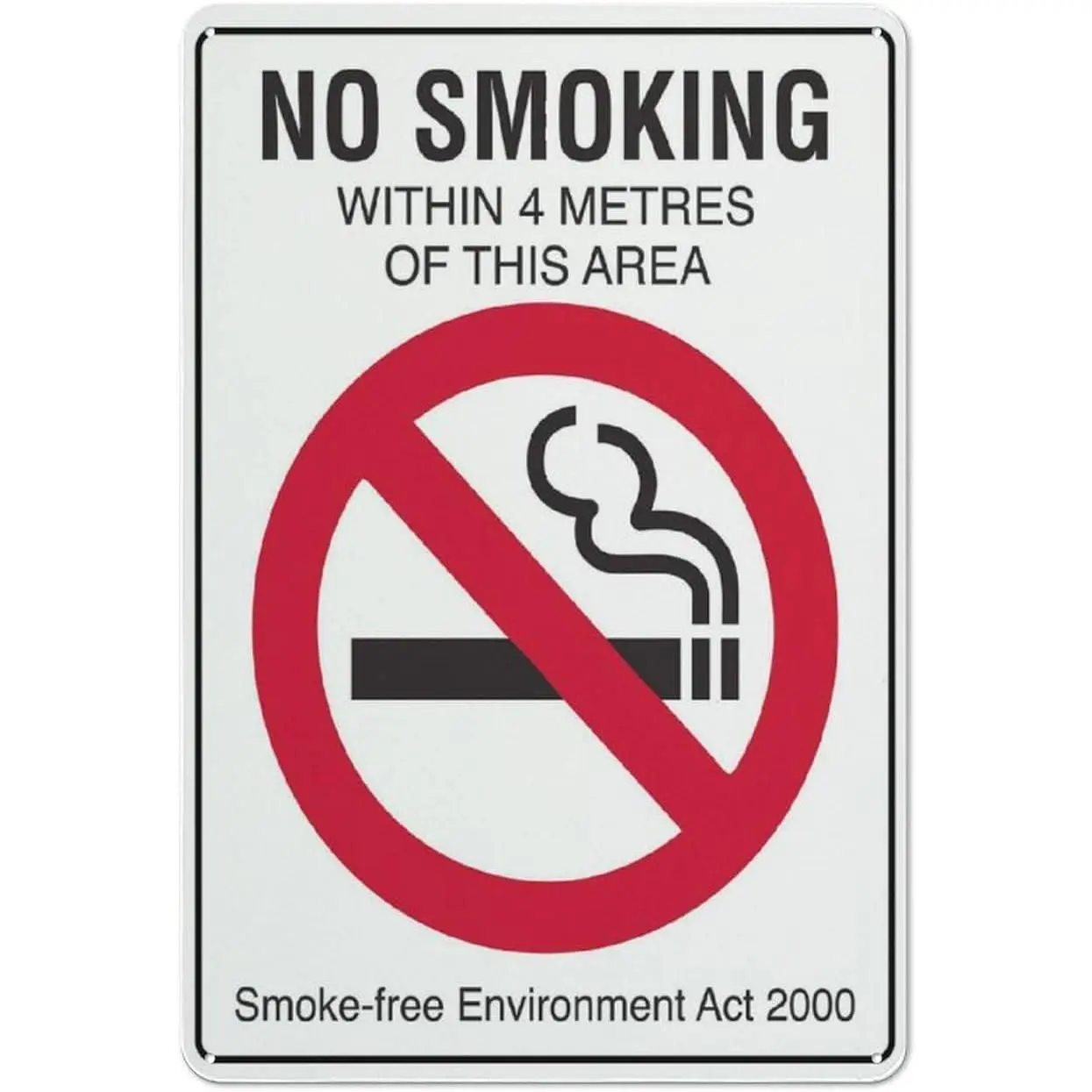 No Smoking Within 4 Meters Of This Area Sign Sign, 8 X 12 Grade Reflective Sheeting Rust Free Aluminum, Weather Resistant, Waterproof, Easy To Mount
