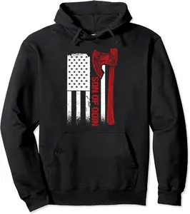 Son Of Odin Valhalla American Viking Flag Nordic Axe Pullover Hoodie - Anarosavill Shop 96B0BRJXYDC4