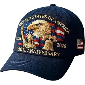 Commemorative Baseball Cap - Men's 250th Anniversary United States of America (1776-2026) - All-Season Comfort for 4th of July, Hand Washable or Dry Clean - Ideal Gift for History Buffs & American Pride