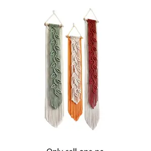 Boho Leaf Fringe Wall Hanging, Handwoven Home Decor, Room Background, Living Room, Bedroom, Study, Outdoor, Dining Room, Balcony, Kids Room Decoration