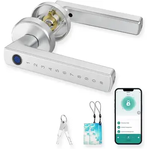 Fingerprint Door Lock,  Fingerprint Door Knob for Bedroom, Keyless Entry Finger Thumb Print Door Lock with Handle, Biometric Thumbprint Passcode Door Knob with Code Keypad