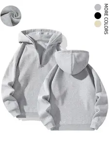 Men's Solid Color Zipper Hoodie Jacket, Fleece Lined Casual Loose Fit Sweatshirt Coat for Fall & Winter, Ultimate Comfort Daily Wear