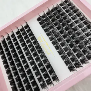 168pcs D Curl Volume Lash Clusters 8-16mm Fluffy Wispy Reusable DIY Eyelash Extensions for Daily Makeup Fluffy False Eyelashes DIY Cluster Lashes