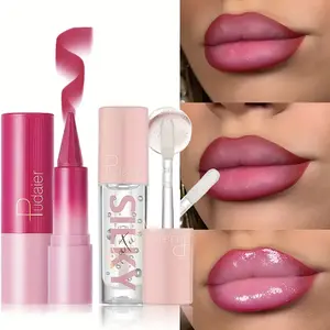 SJOPA Silky Lipstick Set Long Lasting Smooth Lipstick & Nourishing Lip Oil Set Sheer Matte Hydration for Effortless Glam,Sheer Matte Long-Lasting Lipstick Gloss Lipgloss Glossy Hydrating Pale Liquid lip  gloss  pack autumn winter