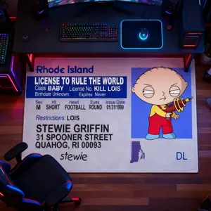 Funny Driver License Rug, Dog Rug, Cartoon Pattern Rug, Anime Peripheral Plush Soft Carpet, Video Game Rug, Unique Rugs, Unique Humorous Living Room Gaming Room Decor