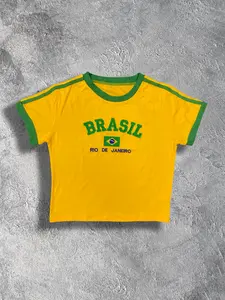 2025 New Shorts Summer Tops Set Brazilian Letter Embroidered Tops Casual Y2K Sports Style