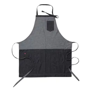 4763 Bib apron Denim - Dark blue
