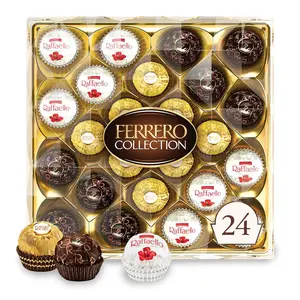 Ferrero Collection Premium Assorted Chocolate Dessert Snack - Hazelnut, Dark Chocolate, Coconut, Almond, Milk Flavors - 24 Count, 6.1 oz Gift Box