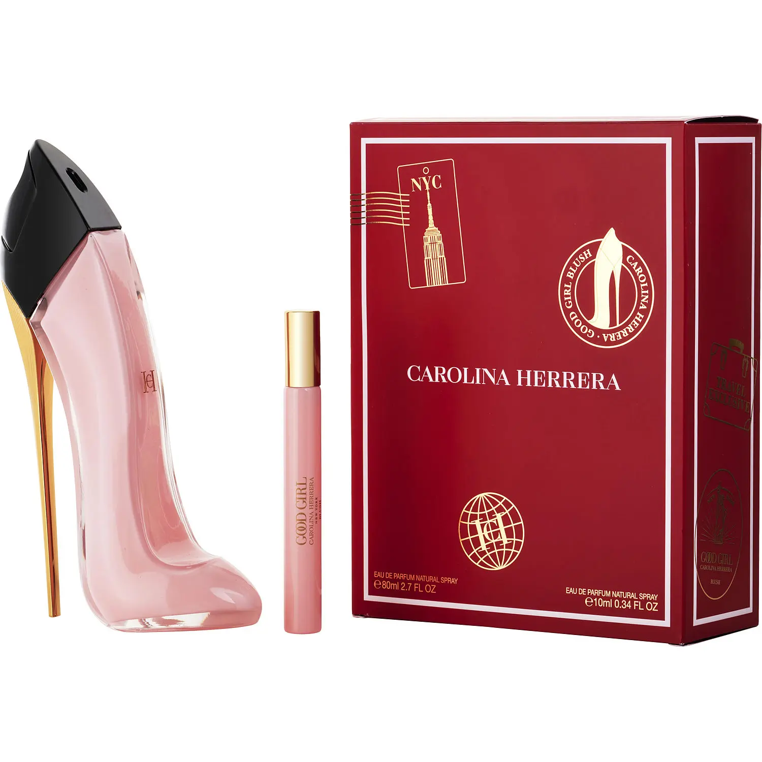 Ch Good Girl Blush Set-Eau De Parfum Spray 2.7 Oz & Eau De Parfum Spray 0.34 Oz Mini For Women