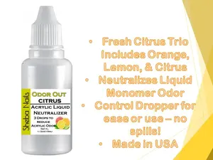 SHEBA NAILS Odor Out Acrylic Liquid Neutralizer 1/2 oz (15ml) Citrus Scent- Minimizes Acrylic Liquid Monomer Odor