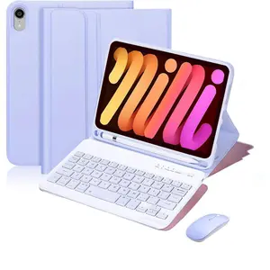 Mini Tablet Keyboard with Mouse, 1 Count Detachable Keyboard Protective Cover with Pencil Slot, Tablet & Computer Accessories for iPad Mini A17 Pro