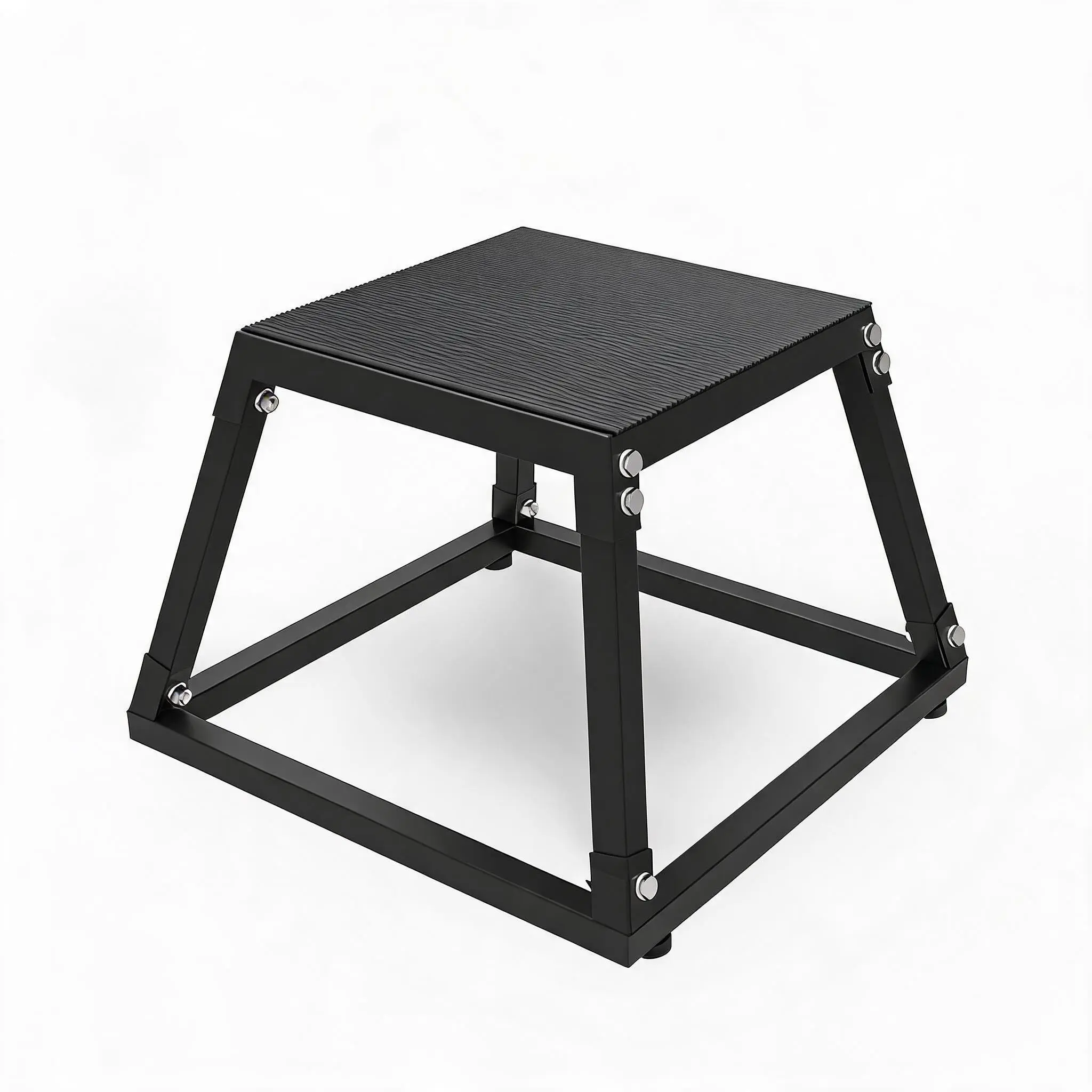 Garvee 12 in Plyometric Jumping Box, Steel Plyo Box for Exercise, Metal Exercise Step Up Box with Anti-Slip Surface for Home Gym Training, Black