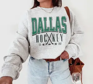 [Sale Up To 45%] Vintage Dallas Hockey Sweatshirt Dallas Ice Hockey Crewneck Texas Sports  Dallas Hockey Fan Shirt Texas Fan