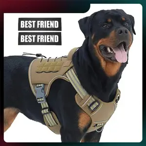 No-Pull Tactical Dog Harness, Adjustable Reflective Pet Vest with Handle, Durable Easy-Control Adjustable Safety Harness for Small to Large Dogs,summervibes