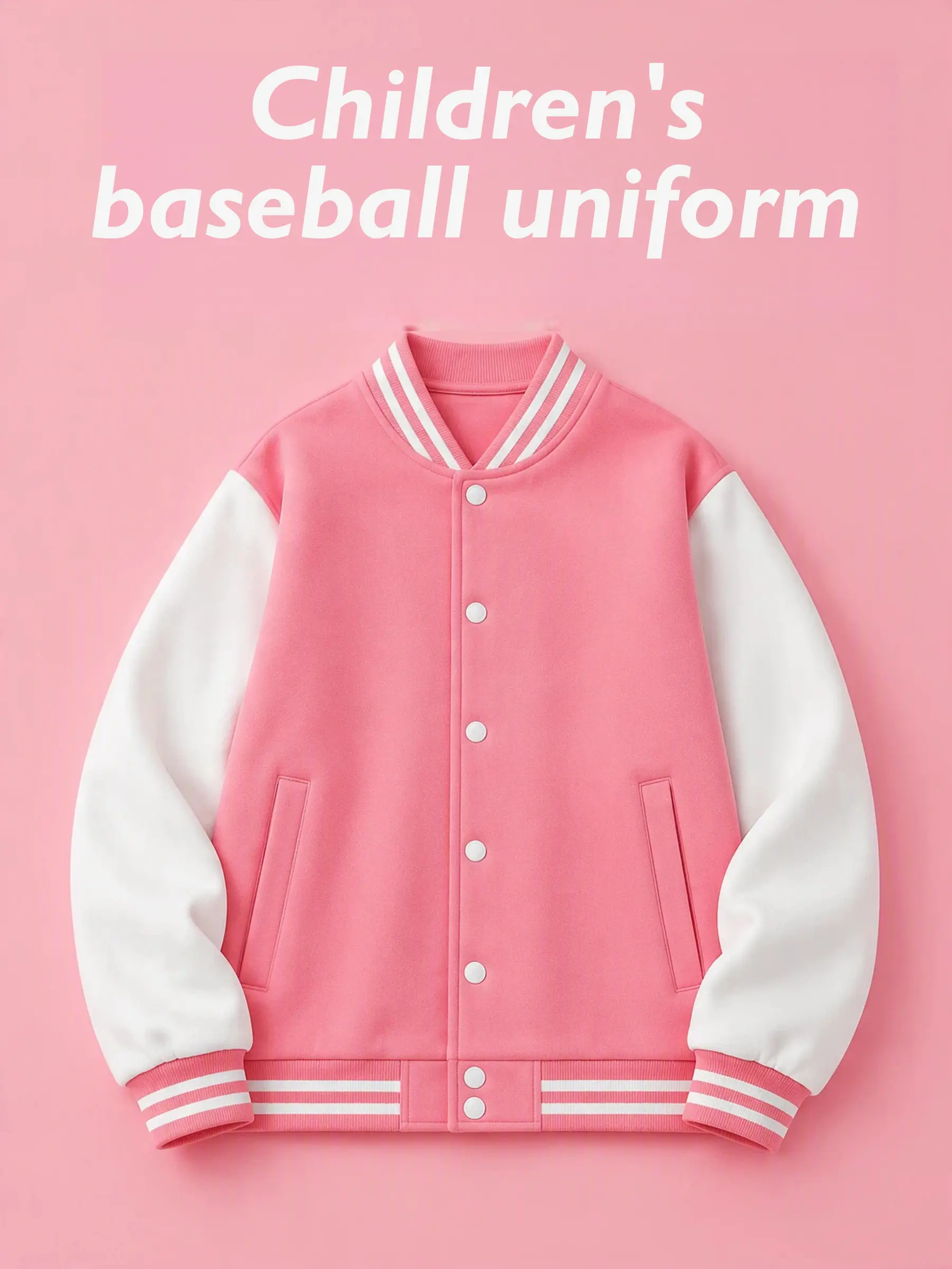 Back-to-School Baseball Jacket for Kids – Easy On/Off Button Design, Windproof & Sunproof, Sweat-Free Fabric, 2 Cool Colors to Choose