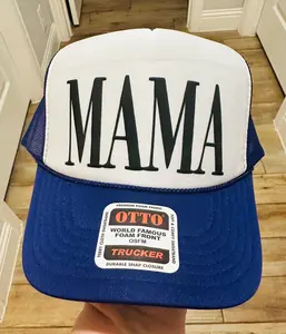 Mama Black Puff Trucker Hat