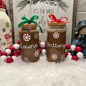 Personalized snowflake glass cup