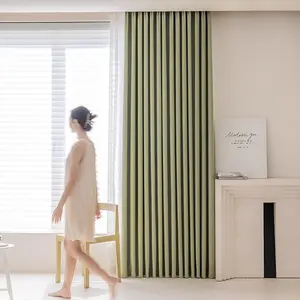 1pc Thickened Cream Color Curtains, Modern Simple Solid Color Noise Reduction Insulation Sunshade, Living Room Bedroom Wedding Decor