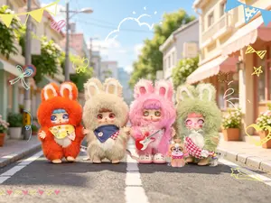 Kebidou Rabbit  Street Series Plush Blind Box , 6+2 Hidden Collectible Figurines
