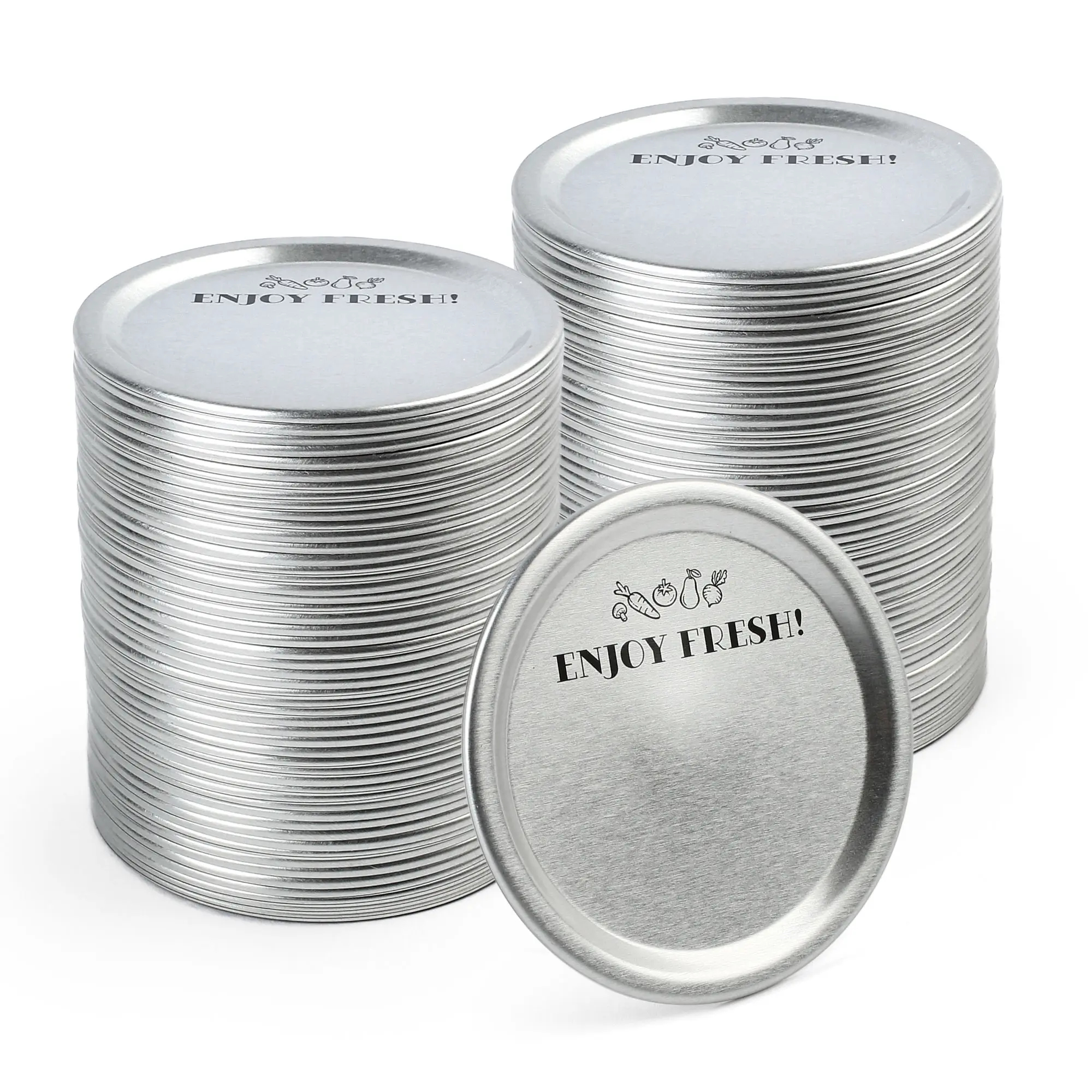 114-Count 86mm Wide Mouth Split-Type Metal Canning Lids with Silicone Airtight Seal, Compatible with Mason Jars, Ball Jars, Kerr Jars for Food Storage & Drinkware Bottles