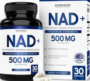 NAD Supplement (500mg of 95% Pure NAD+ Per Serving) NMN Supplement, NAD Nicotinamide Riboside Support (Third Party Tested, Vegan Safe, Non-GMO, No Fillers, & Made in the USA - 30 Vegan Capsules)