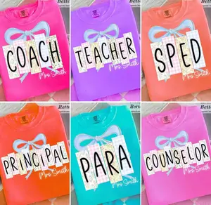 Cute First Day of School Tee, Comfort Colors Teacher Shirt, Daisy Coquette Sped Para Counselor Shirt, Girly School Occupation Appare