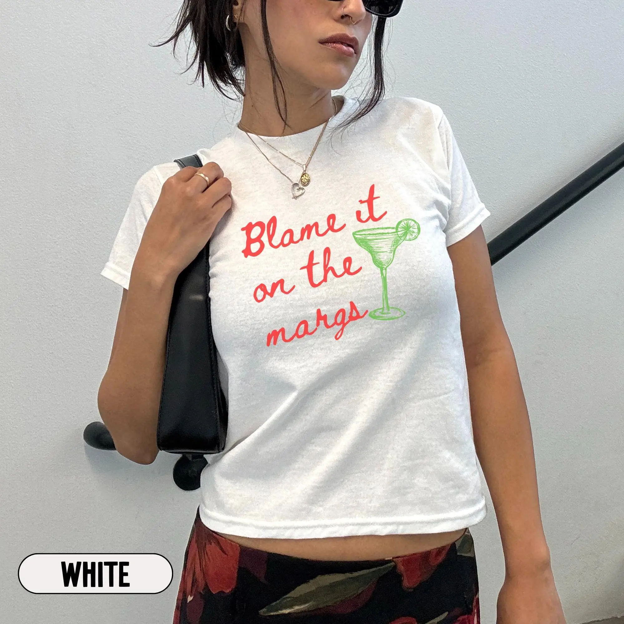Cinco De Mayo Baby Tee Women Margarita Crop Top Blame It On The Margs T Shirt Drinking Shirt Lime Baby Tee Cute Y2k Funny 90s Aesthetic