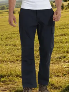 Mens Hiking Walking Trousers Lightweight Rip-Stop Combat Work Cargo Pants Elasticated Waist Tactical Trousers with Multi-Pocket