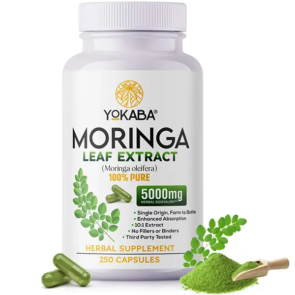 250 Capsules Moringa Oleifera Leaf Powder 5000mg - Organic Herbal Extract