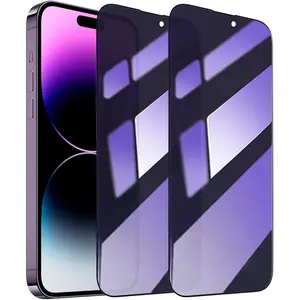 2 Pack Compatible with iPhone 14 Pro Max Privacy Screen Protector, Anti-Spy Anti-Blue Light Eye Protection Tempered Glass Film 6.7'', Scratch Resistant, Full Coverage, Case Friendly