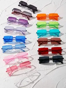 Unisex Fashionable Ombre Tinted Lens Sunglasses, 15 Pairs Trendy Casual Sunglasses for Everyday Use, Fashion Accessories for Outdoor Activities