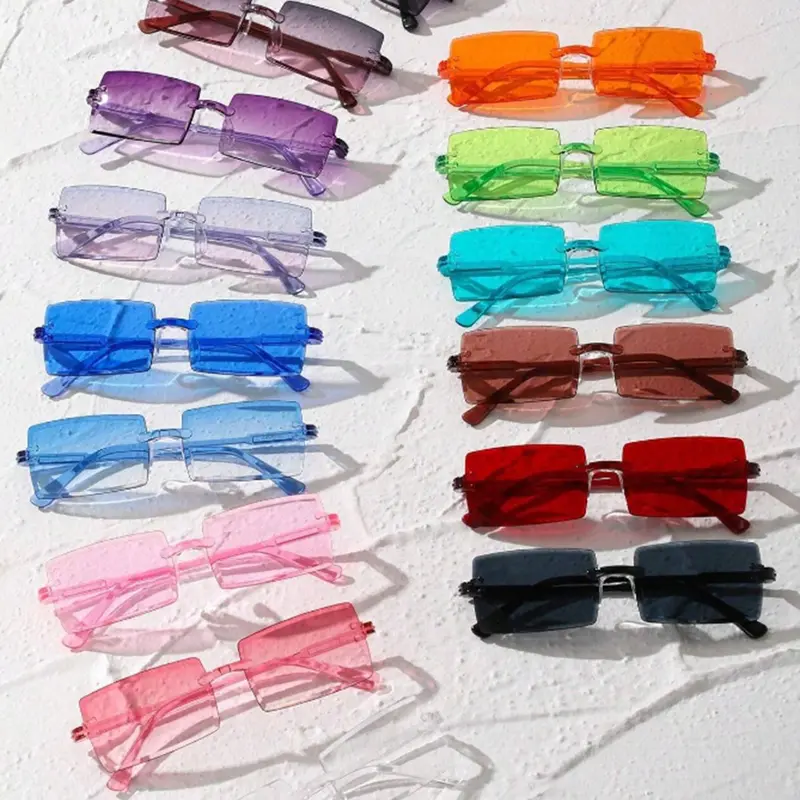 Unisex Fashionable Ombre Tinted Lens Sunglasses, 15 Pairs Trendy Casual Sunglasses for Everyday Use, Fashion Accessories for Outdoor Activities