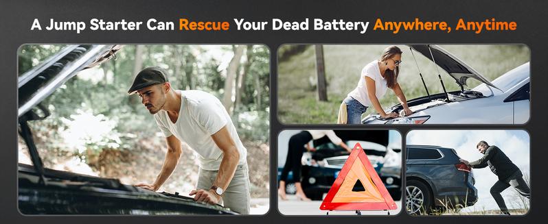 WOLFBOX 2000A Jump Starter 12000mAh Battery Jumper Starter Portable with LED Display 12V Car Battery Jump Starter Pack for 7L Gas 6L Diesel Engines with Booster LED Light Jumper Cables Lifetime Warranty