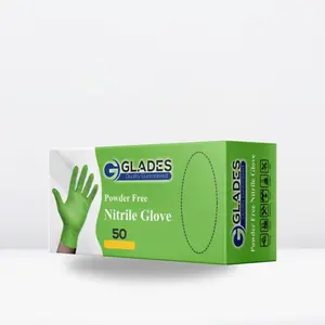 GLADES Green Disposable Nitrile Gloves | 8mil Heavy Duty Diamond Grip Gloves | Powder Free Gloves | Unisex |  | Green | Cleaning Comfortable 50/100/500 PCS
