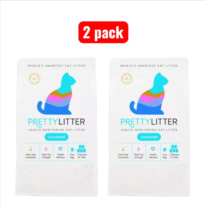 Pretty Litter Health Monitoring Multi-Cat Crystal Cat Litter - Unscented, Lightweight, 2 pack, 8 Lb, Pet Supplies, Indoor Cat Litter, Household Cat Litter, Cat Box Litter, Long Lasting Litter, Easy Clean Litter, Easy Scoop Litter
