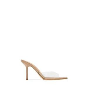 Naiya Open Pointed Toe Mule Heels - Clear