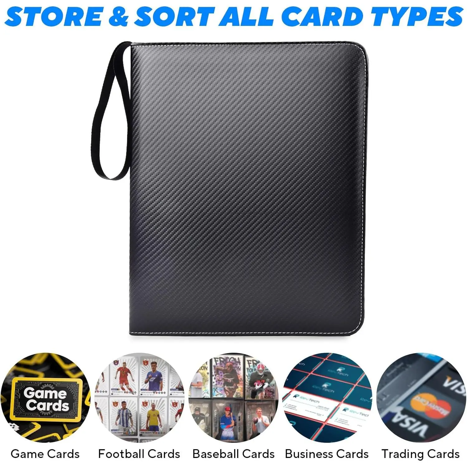 Portable 9-Pocket Trading Card Binder, Holds 990 Cards with 55 Removable  Double-Sided Sleeves, Baseball Card Binder Card Storage Organizer Album for  Boys, Girls, Sports & Game Cards - TikTok Shop