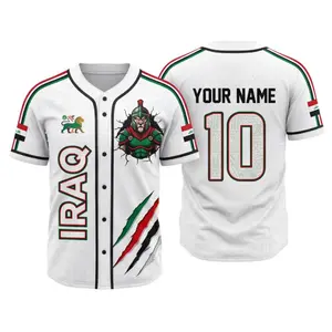 Iraq Flag Baseball Jersey Shirt – Polo Style T Shirt, Soccer Fan Gift, Patriotic Football Supporter Apparel