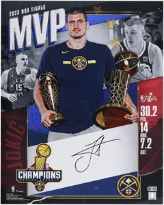 Nikola Jokic Denver Nuggets Autographed 16" x 20" 2023 NBA Finals MVP Collage - Fanatics Authentic Certified