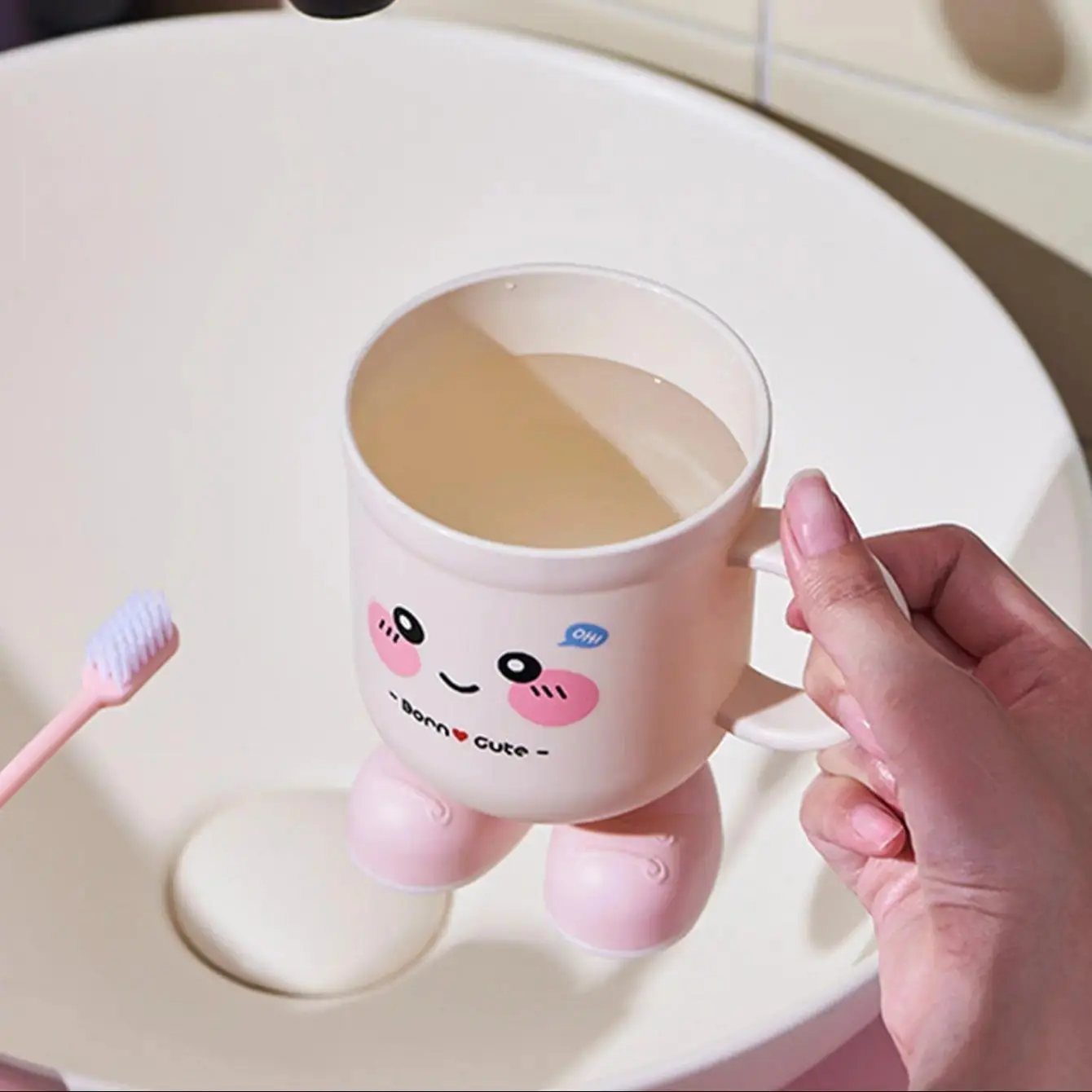 Cute Cartoon Pattern Washing Cup, Home Toothbrush Holder, Student Dormitory Mouthwash Cup, Couple Brushing Teeth Mug, Bathroom Accessory, Home Goods