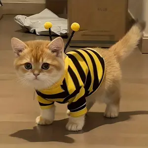 Dog & Cat Fall Winter Outfit - Bee Cosplay Sweatshirt for Small Breeds (Schnauzer, Teddy, Puppies & Kittens...)